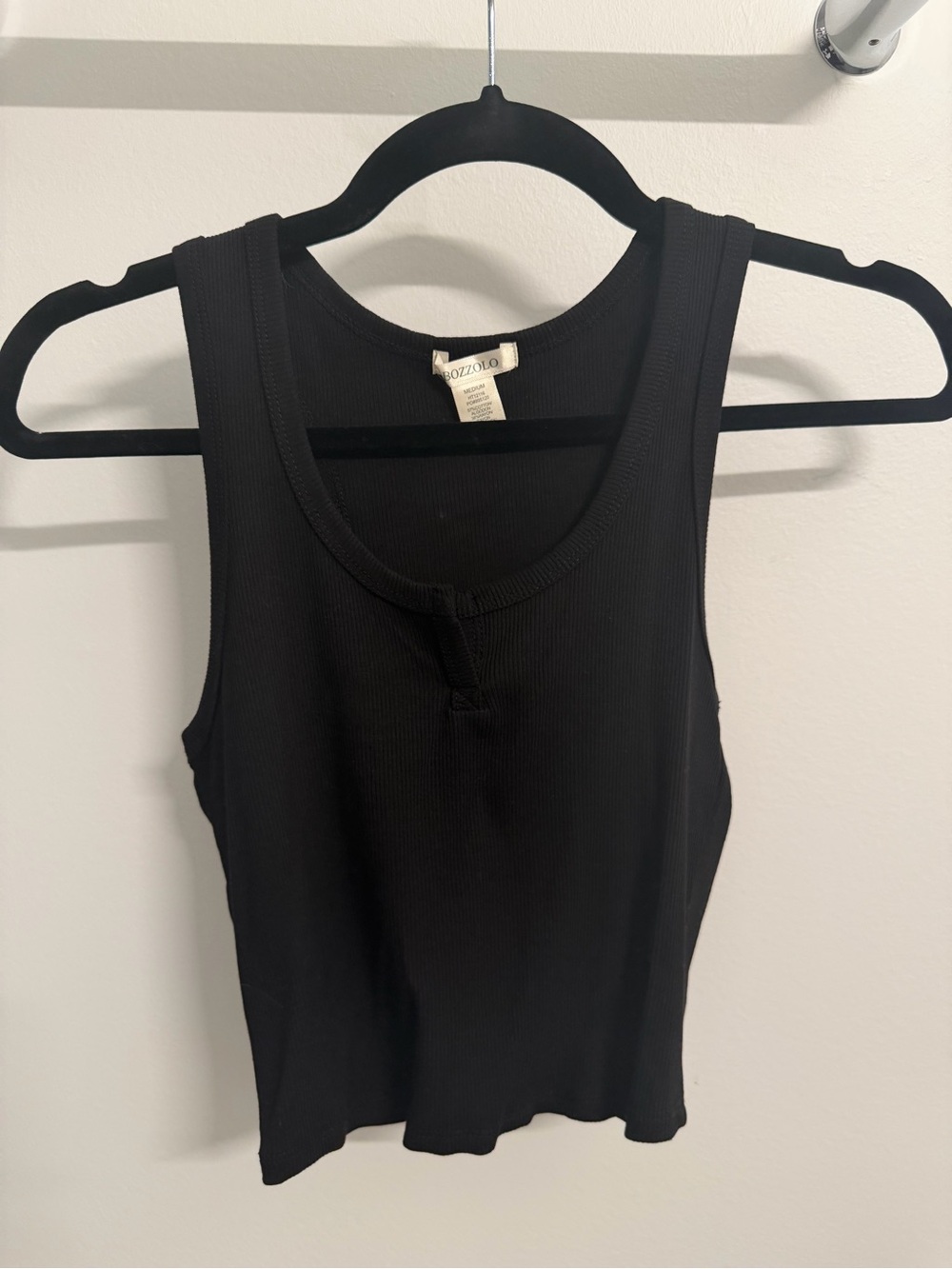 Bozzolo Black Ribbed Scoop Tank